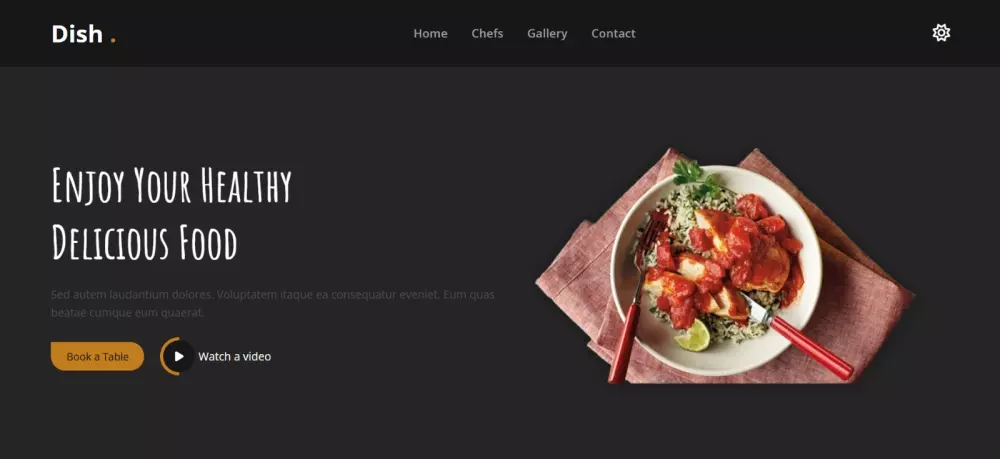 تصميم صفحة هبوط احترافية لمطعم "Dish"