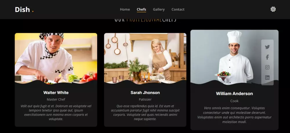 تصميم صفحة هبوط احترافية لمطعم "Dish"