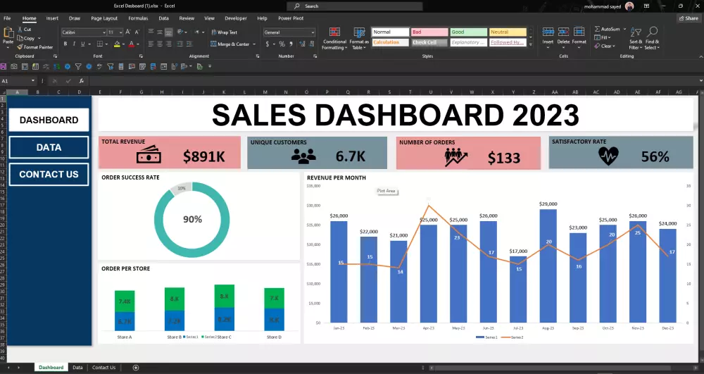 اكسل داشبورد Excel Dashboard