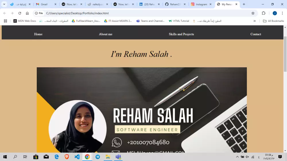 تصميم صفحة ويب باستخدام HTML,CSS,JSبشكل احترافى