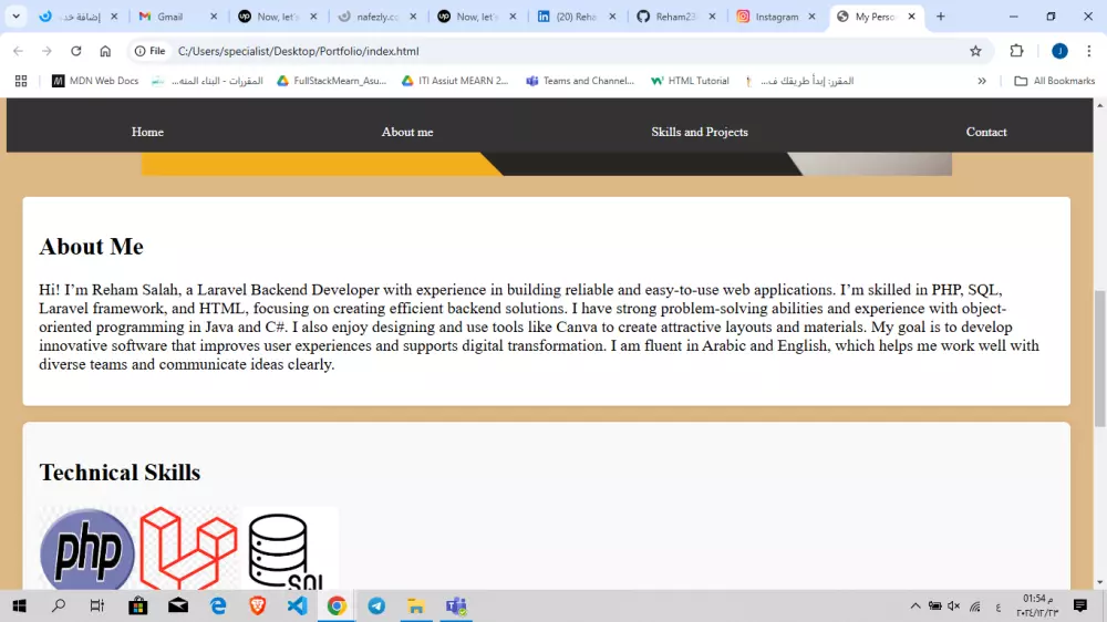 تصميم صفحة ويب باستخدام HTML,CSS,JSبشكل احترافى