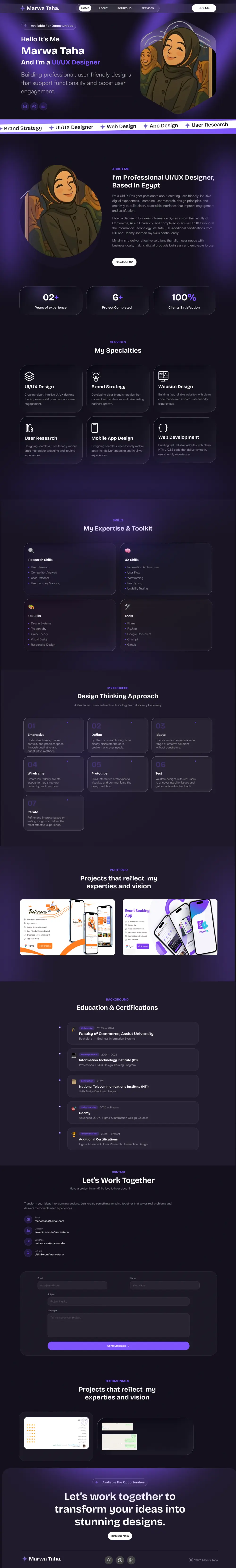 تصميم صفحة Portfolio احترافي باستخدام Figma يعكس هويتك ويبرز أعمالك