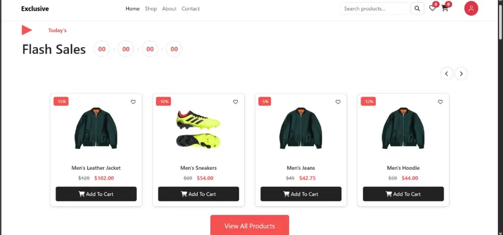 تطوير واجهة موقع إلكتروني حديثة باستخدام React, HTML, CSS, JavaScript