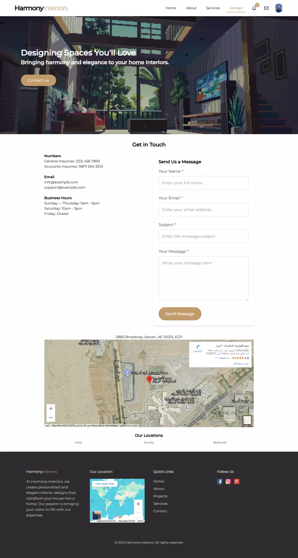تصميم موقع الكتروني متجاوب مع جميع الشاشات