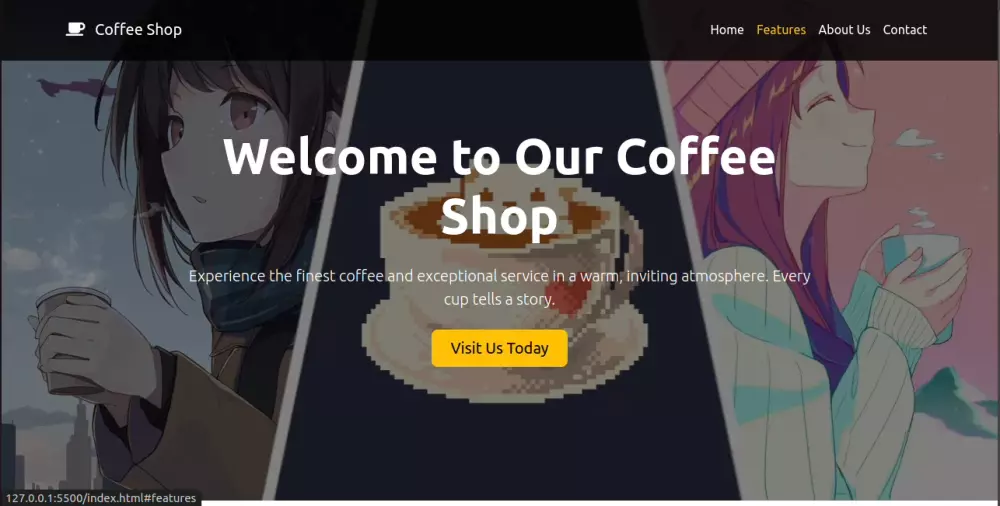 تصميم وتطوير موقع ويب لمقهى واجهة تفاعلية وعصرية