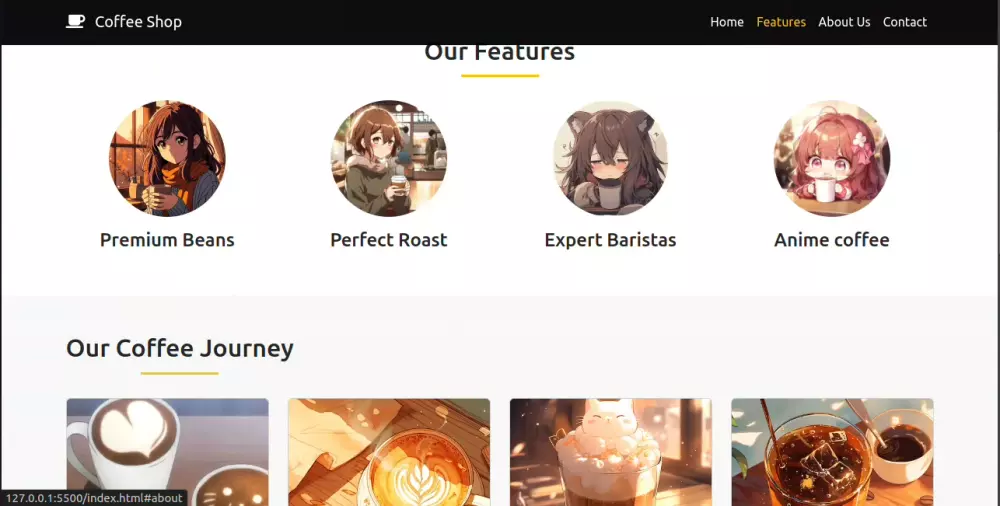 تصميم وتطوير موقع ويب لمقهى واجهة تفاعلية وعصرية