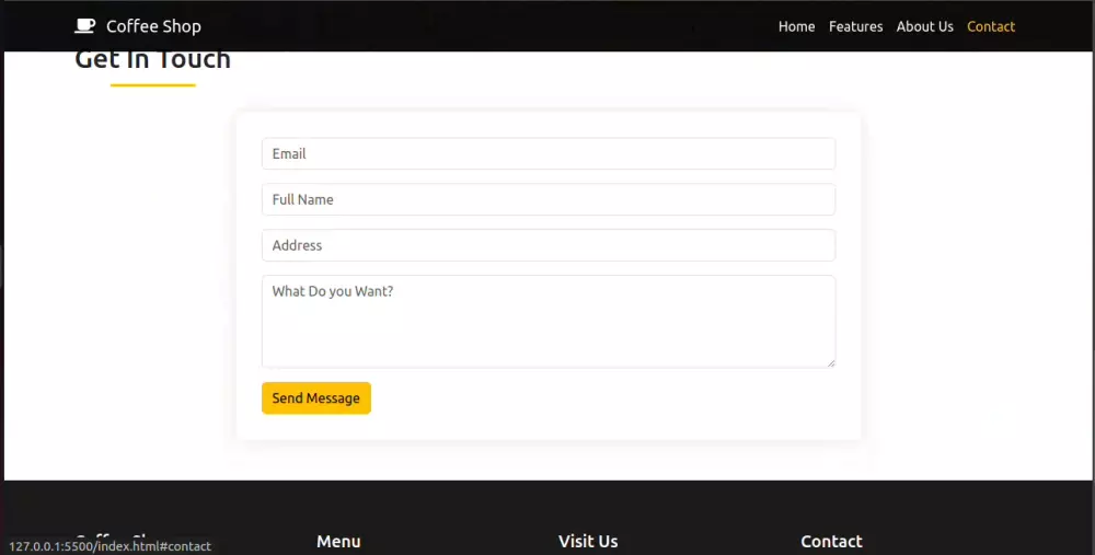 تصميم وتطوير موقع ويب لمقهى واجهة تفاعلية وعصرية