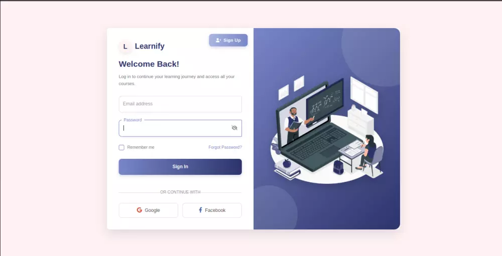 تصميم وتطوير نماذج تسجيل الدخول وإنشاء الحساب