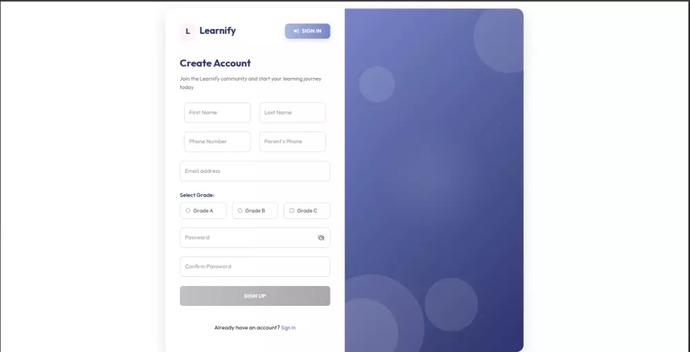 تصميم وتطوير نماذج تسجيل الدخول وإنشاء الحساب