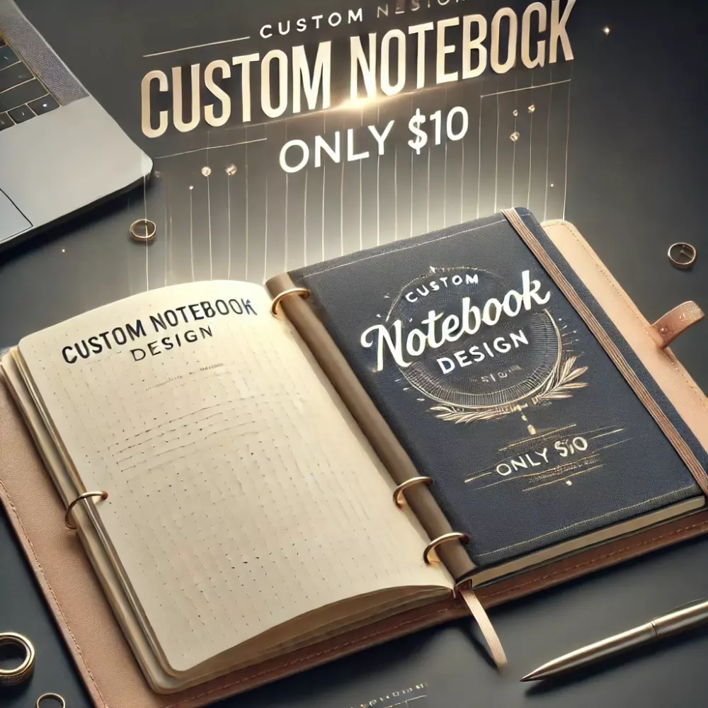 تصميم دفتر ملاحظات إبداعي ومخصص بجودة احترافية – فقط بـ 10$