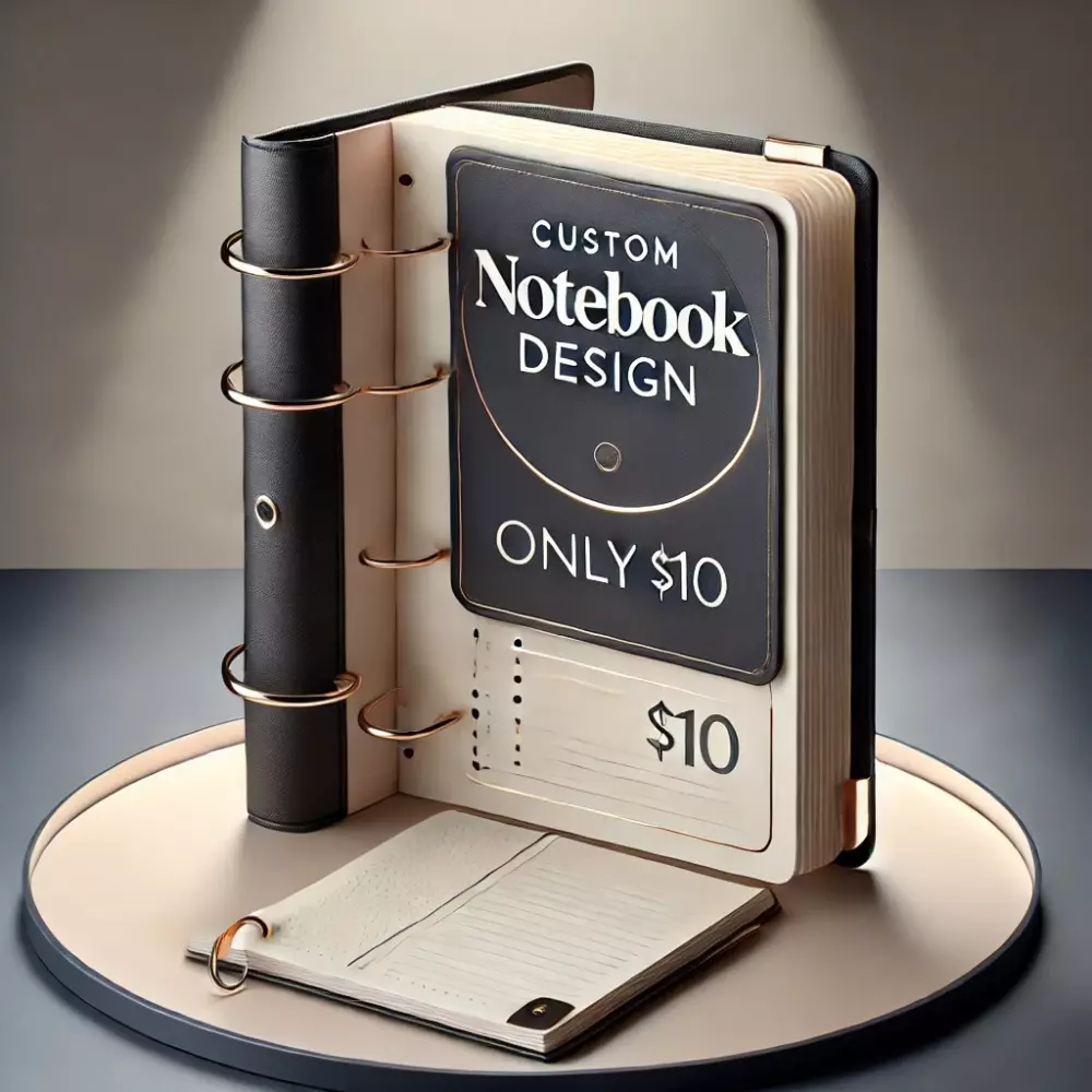 تصميم دفتر ملاحظات إبداعي ومخصص بجودة احترافية – فقط بـ 10$