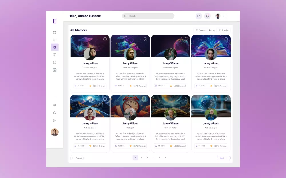 تصميم صفحة داشبورد مخصصة مناسبة للمستخدم