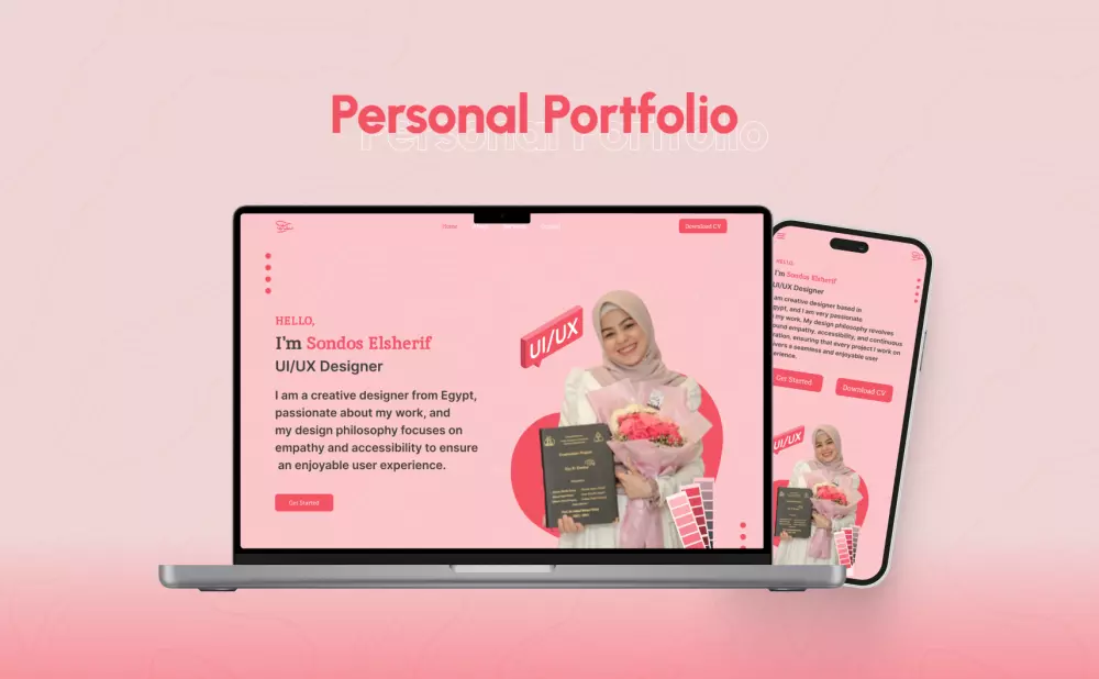 تصميم صفحة هبوط لموقع شخصي "Portfolio Landing Page"