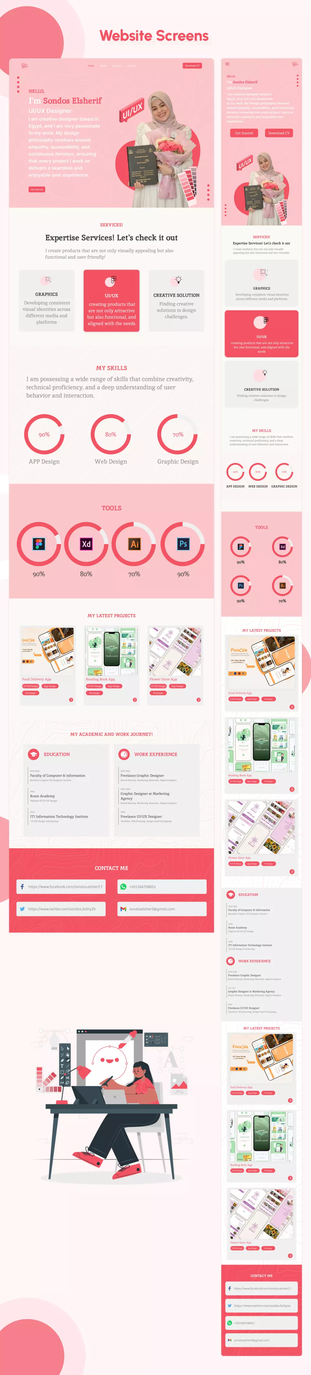 تصميم صفحة هبوط لموقع شخصي "Portfolio Landing Page"