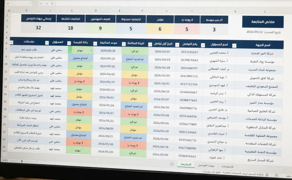 إدخال وتنظيم البيانات في Excel وGoogle Sheets باحتراف
