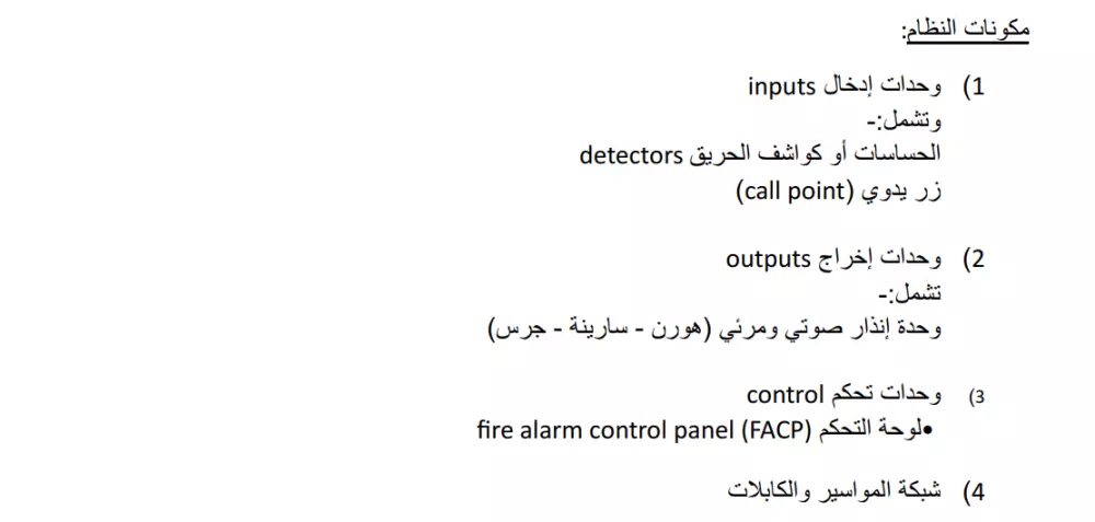 ملف بيدي اف جاهز للاستخدام يحتوي علي خلاصة نظام انذار الحريق في صفحات قليلة