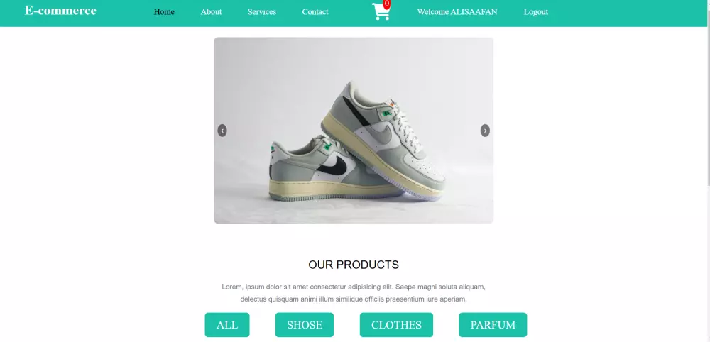 موقع E_Commerce لعرض المنتاجات وشراءها من خلال الموقع