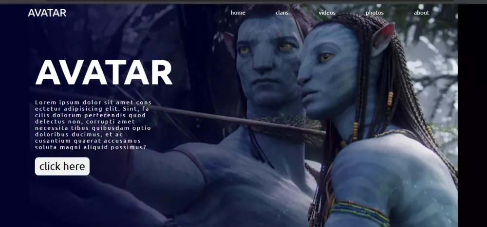 تصميم صفحة ويب واحدة أنيقة لموقع "أفاتار" باستخدام HTML و CSS