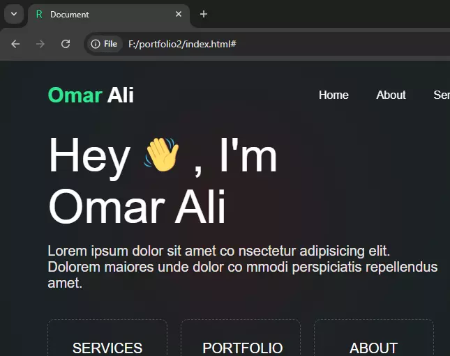 تصميم بورتفوليو احترافي بلغة HTML و CSS لعرض أعمالك ومهاراتك