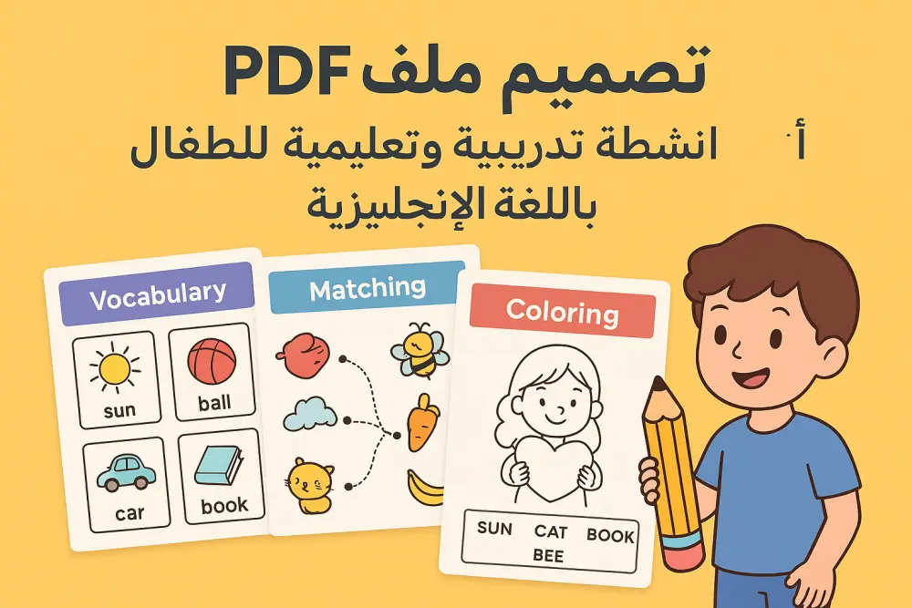 تصميم أنشطة تدريبية و تعليمية للأطفال باللغة الانجليزية