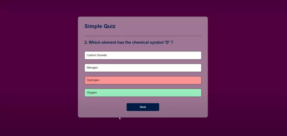 برمجة تطبيق اختبارات تفاعلية HTML/CSS/JS لتقييم معلومات المستخدمين