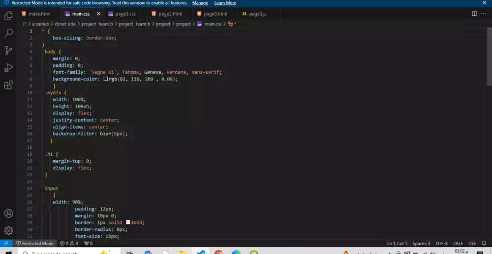 إنشاء موقع إلكتروني تفاعلي باستخدام HTML, CSS, JavaScript مع نظام تسجيل وتصحيح إجابات