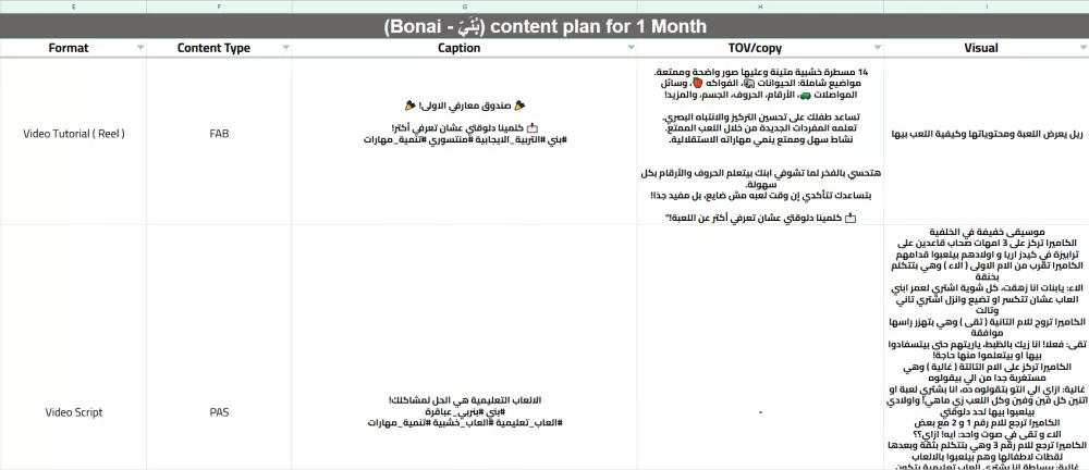 عمل خطة محتوى للانستجرام