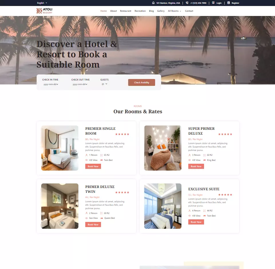 نظام لادارة فنادق- حجز غرف فنادق