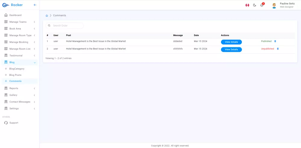 نظام لادارة فنادق- حجز غرف فنادق