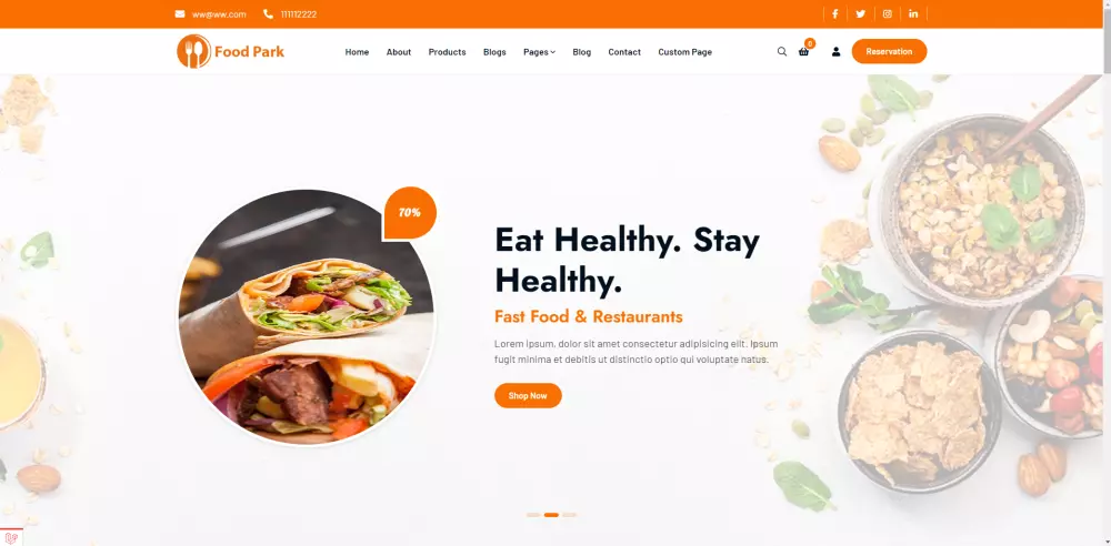 تطبيق وموقع تجارة الكترونية للمطاعم وطلب المأكولات