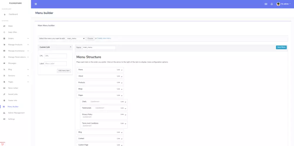 تطبيق وموقع تجارة الكترونية للمطاعم وطلب المأكولات