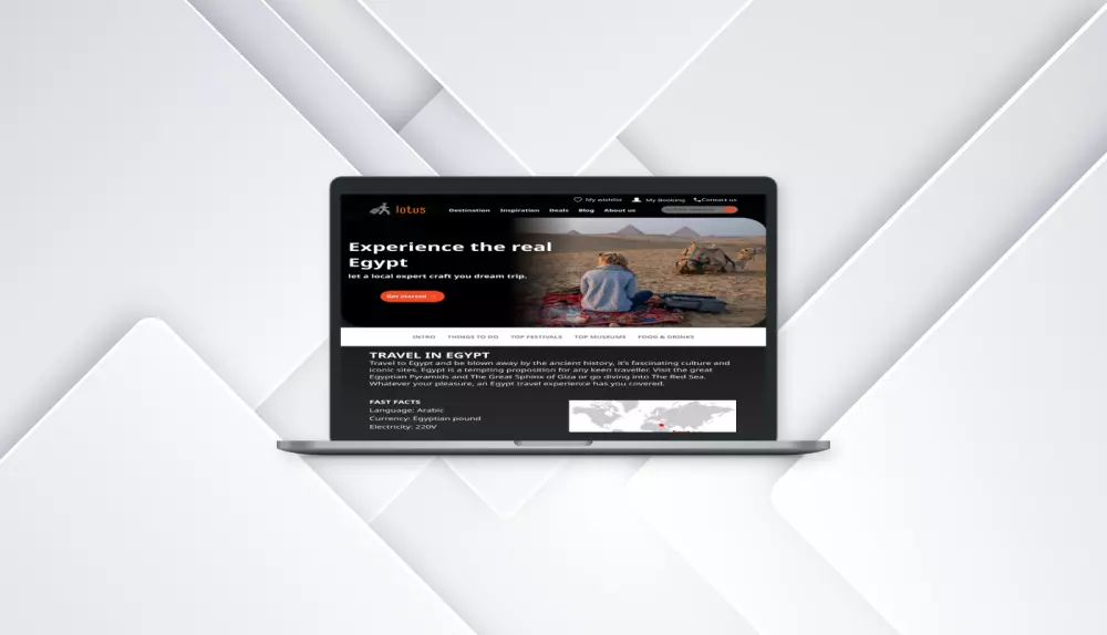 تصميم واجهة وتجربة المستخدم للويب و الموبيل UXUI Design لموقع سياحى