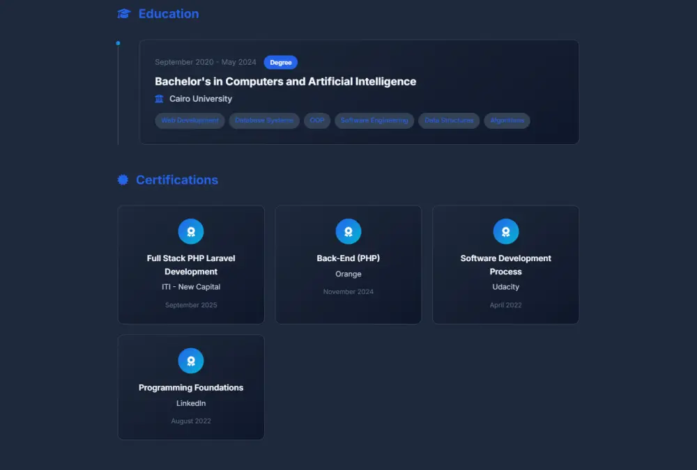 تصميم مواقع، تطوير مواقع، معرض أعمال، موقع شخصي، صفحة هبوط، برمجة، ووردبريس، واجهات احترافية.