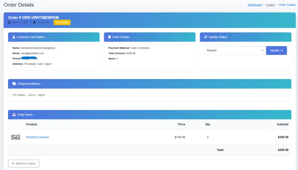 تطوير متجر إلكتروني احترافي باستخدام Laravel لإدارة المنتجات