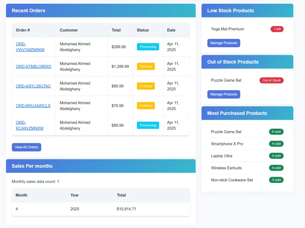 تطوير متجر إلكتروني احترافي باستخدام Laravel لإدارة المنتجات