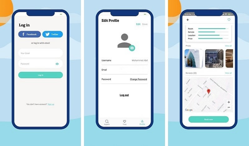 برمجة وتصميم 4 واجهات تطبيق أندرويد