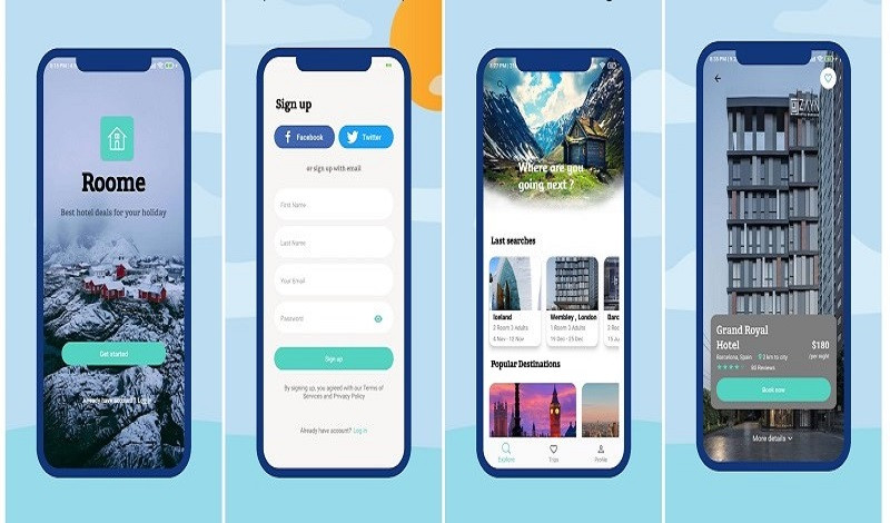 برمجة وتصميم 4 واجهات تطبيق أندرويد