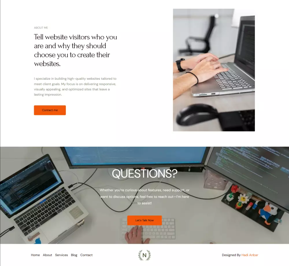 تصميم موقع شخصي أو بورتفوليو يعرض مهاراتك وأعمالك