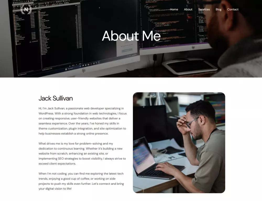 تصميم موقع شخصي أو بورتفوليو يعرض مهاراتك وأعمالك