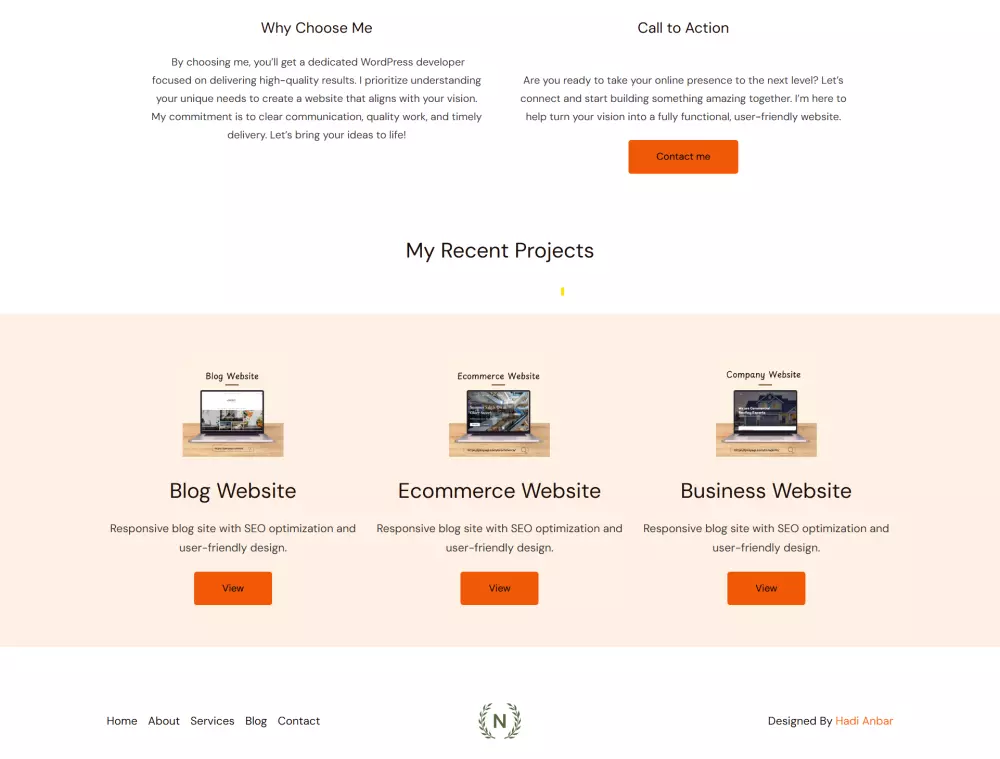 تصميم موقع شخصي أو بورتفوليو يعرض مهاراتك وأعمالك