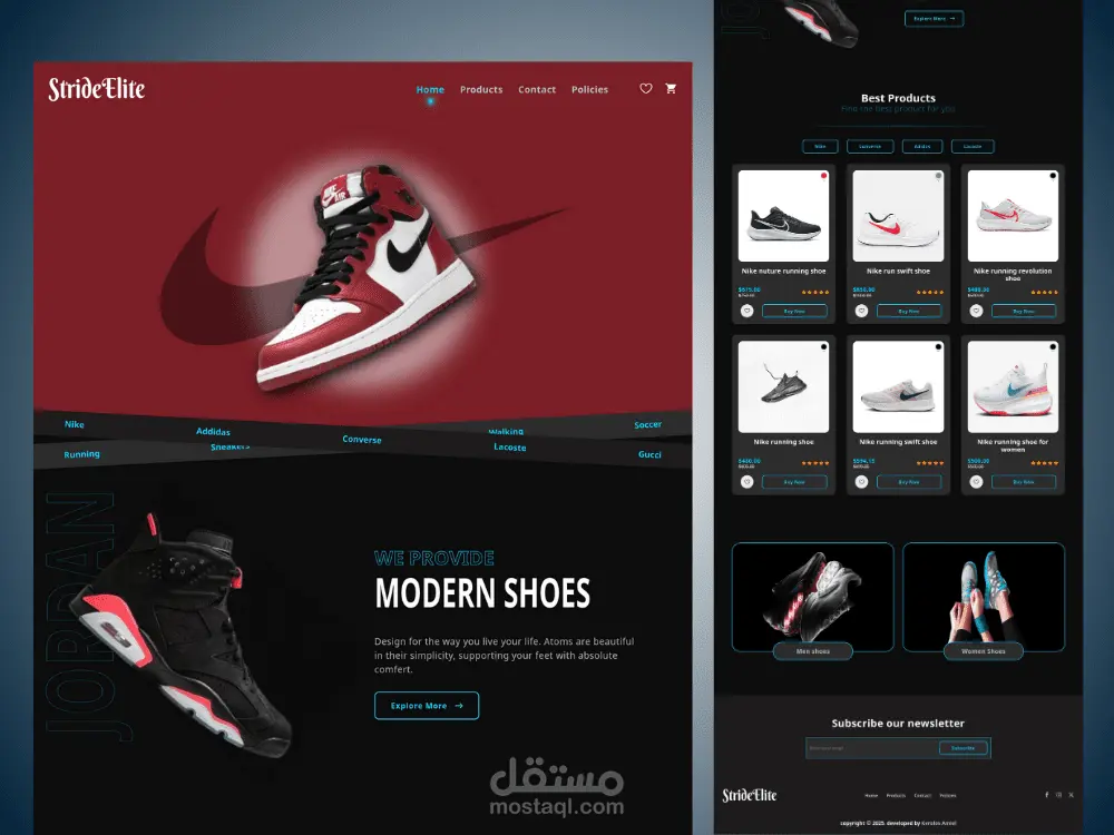 انشاء و تطوير المواقع الألكترونية Front End Developer |React