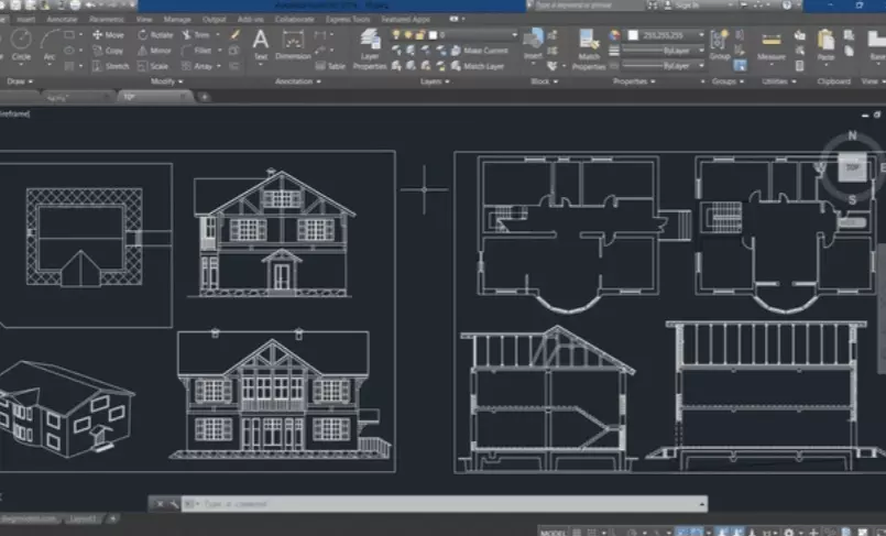 رسم هندسي باستخدام برنامج الاوتكاد