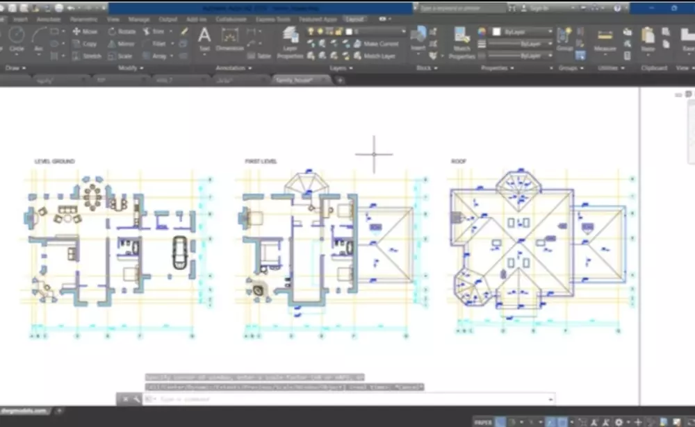 رسم هندسي باستخدام برنامج الاوتكاد