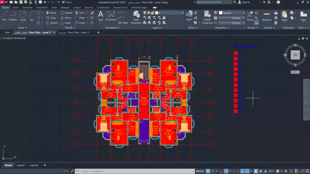 رسم هندسي باستخدام برنامج الاوتكاد