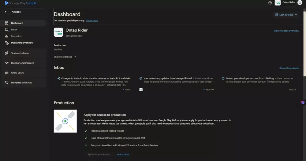 إجراء اختبار مغلق لتطبيقات Google Play مع تفعيل إذن الإصدار