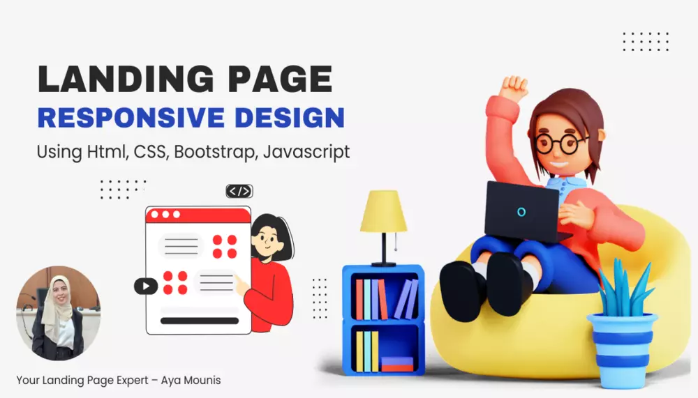 landing Page Using Html, CSS, Bootstrap, JS صفحة هبوط
