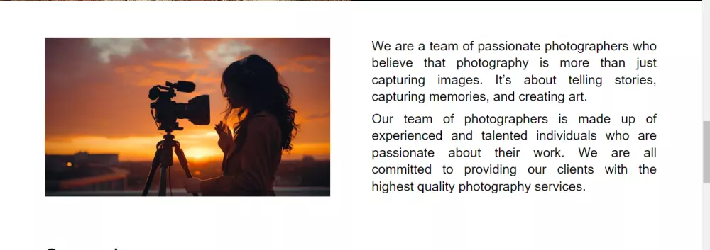 صفحة فوتغرافية جذابة ومتجاوبة مع جميع الاجهزة