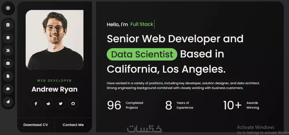 إنشاء Portfolio احترافي بـ HTML, CSS, JS لعرض أعمالك ومهارات