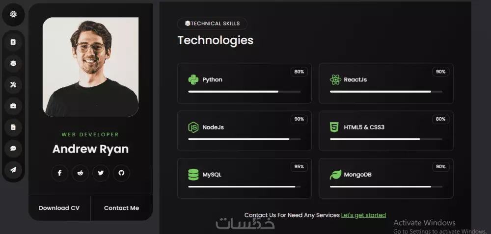 إنشاء Portfolio احترافي بـ HTML, CSS, JS لعرض أعمالك ومهارات