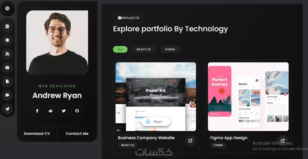 إنشاء Portfolio احترافي بـ HTML, CSS, JS لعرض أعمالك ومهارات